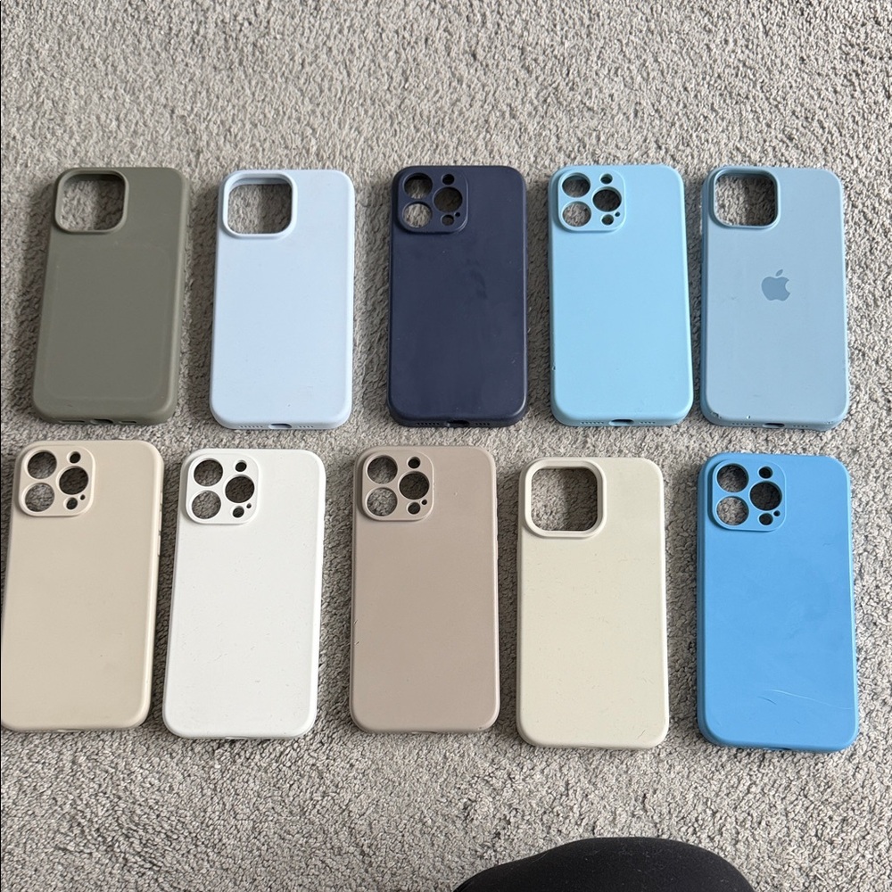 10 Apple iPhone 15 Pro Max Case Set - Blue, Gray, Cream